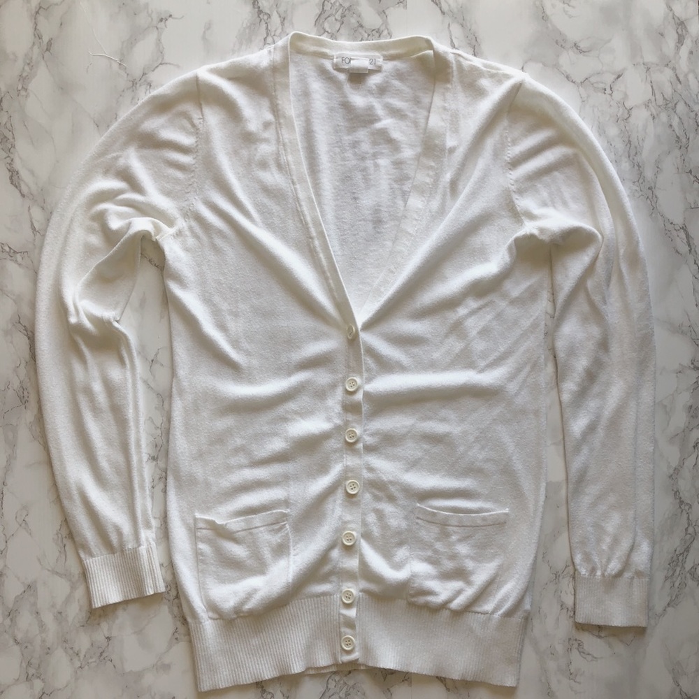 Forever 21 cream cardigan with buttons size M